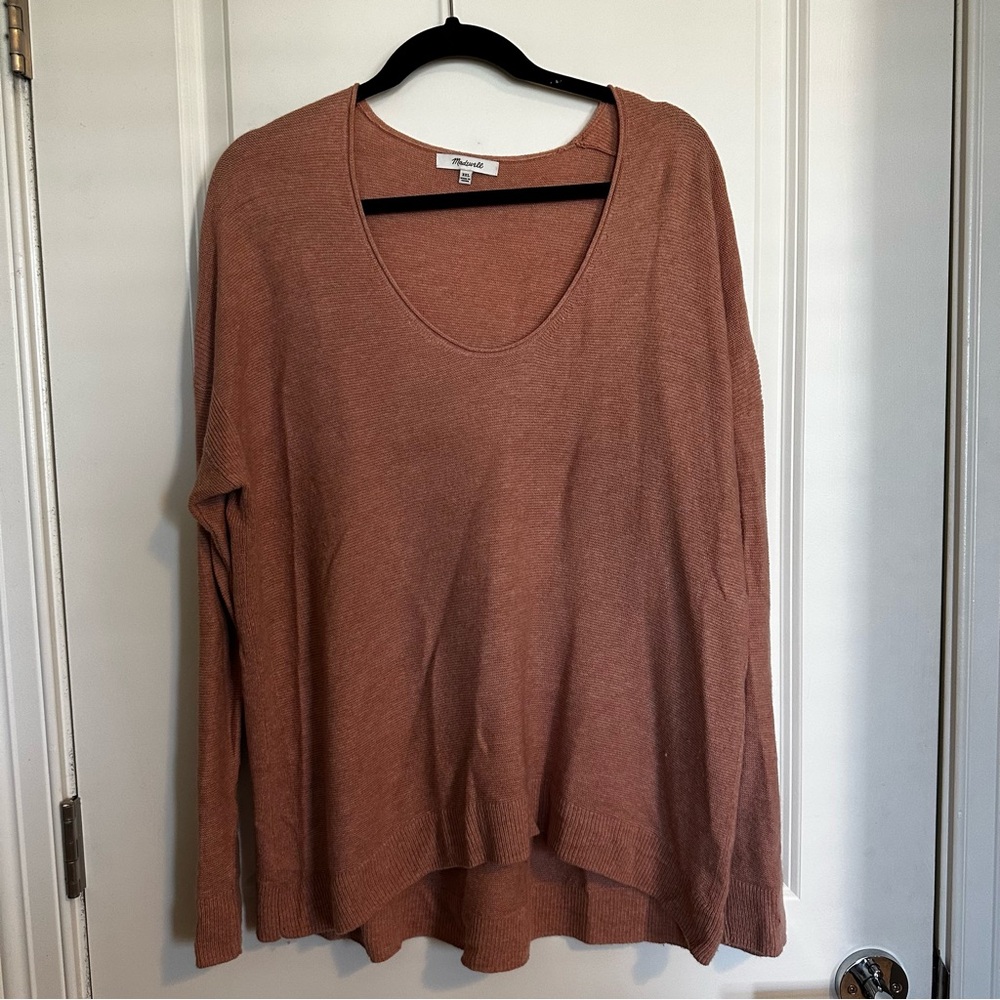 Madewell Scoop Neck Lightweight Sweater - Light Blush Pink